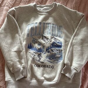 Altar'd State Gray and Blue Telluride Men's Crewneck Sweater